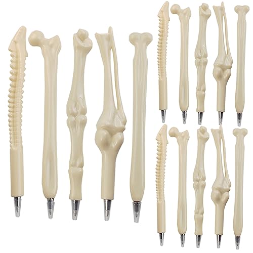 GXXMEI 15PCS Bone Pens Skeleton Finger Ballpoint Pen Novelty 0.5mm Blue Ink Pens for Doctor Nurses Kid Present Party Favor Halloween School Office Party