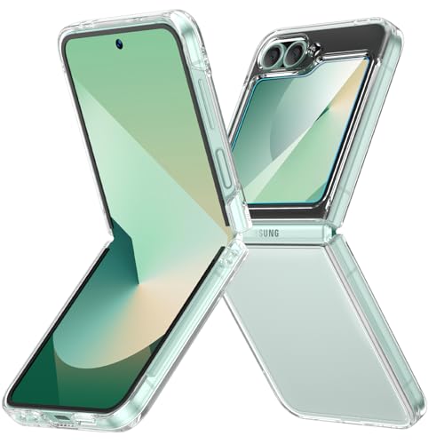 Image of Ruky for Samsung Galaxy Z Flip 6 Case, Support Wireless Charging, Clear | Full Body Cover Hard PC Ultra-Thin Shockproof, Support Wireless Charging Protective Phone Case for Galaxy Z Flip 6, Clear