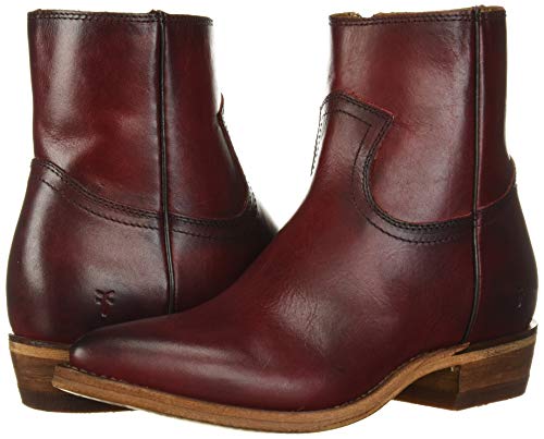Frye Billy Inside Zip Booties For Women Crafted From Antiqued Pull-Up Leather With Wellington Stitchwork And Piping, Brass Hardware, And Inside Zipper – 5 ¾” Shaft Height, Red - 7.5M #TOP6
