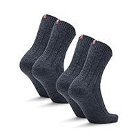 DANISH ENDURANCE Calcetines de Lana de Alpaca, 2 Pack, Azul marino oscuro jaspeado, 43-47