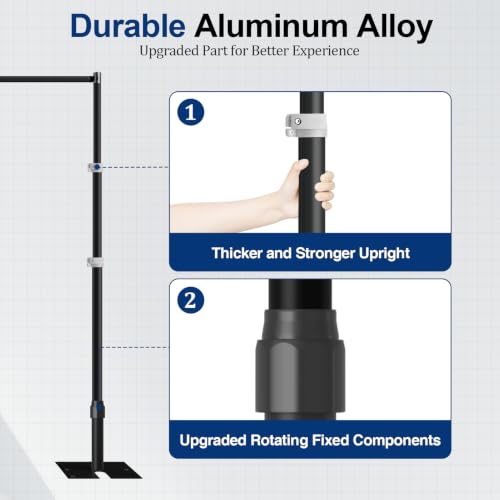 Image of EMART Backdrop Stand Heavy Duty 10x20Ft Adjustable Pipe and Drape Kit-Black