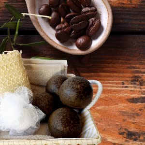Exfoliante solido corporal de café arábico, propiedades Anti-edad, mejora la circulación y repara daños UV, rico en antioxidantes, 180g Cover