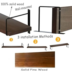 foxsky 36 Inch Long Walnut Floating Shelves for Wall,Set of 2 Rustic Solid Pine Wood Wall Mounted Kitchen Shelves,8 Inch Deep Farmhouse Wall Shelves for Living Room Bathroom, Bedroom foxsky 36 Inch Long Walnut Floating Shelves for WallSet of 2 Rustic Solid Pine Wood Wall Mounted Kitchen Shelves8 Inch Deep Farmhouse Wall Shelves for Living Room Bathroom Bedroom