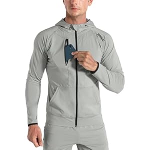 BROKIG Mens Zip Hoodies, Lightweight Sweatshirts Gym Running Jumper Jackets with Pockets