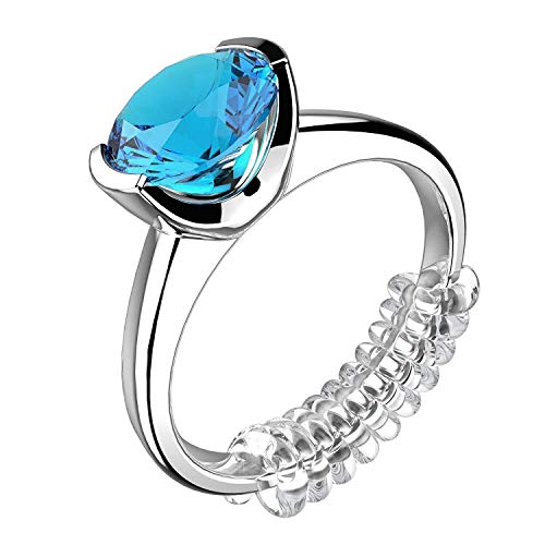 Ring Size Adjuster Woman Rings Tighter Invisible Transparent Silicone Guard Clip Snug for Loose Jewelry Sizer Tightener Resizer 4 Sizes Fit Almost All Fingers 6 Pcs