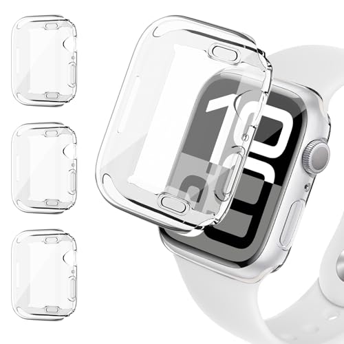 3 Pack Case for Apple Watch Screen Protector 42mm 46mm 40mm 44mm 41mm 45mm 38mm Series 10 9 8 7 6 5 4 3 SE/2,Soft TPU Full Protection Face Cover Tempered Glass+Bumper for iWatch Cover Accessories