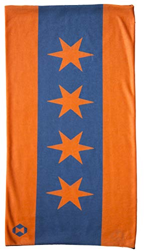 International Tie Face Mask Bandana – Soft & Breathable Material Multi-Functional Neck Gaiter, Balaclava, Sunmask or Headband (Chicago Flag Orange)