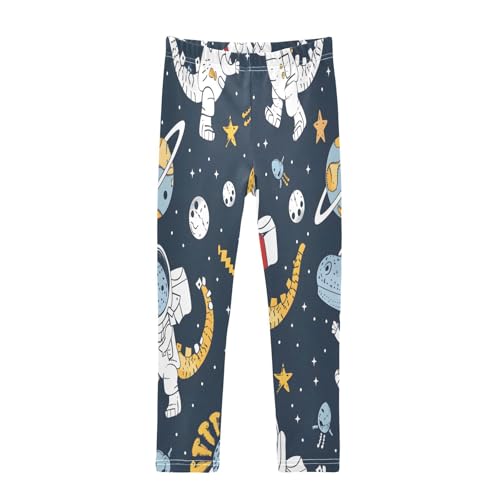 Bolaz Toddler Girls Leggings Printed Yoga Pants Leggings Astronaut Dinosaur for Kids