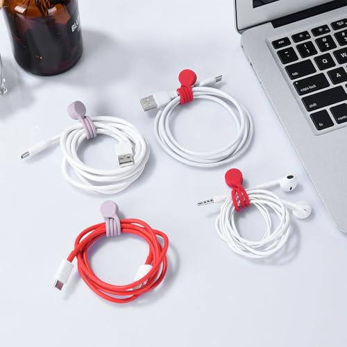 Image of Loki Reusable Silicone Strong Magnetic Cable Ties Magnetic Twist Ties for Bundling and Organizing, Multipurpose Cable Organiser | Set of 4 Colors