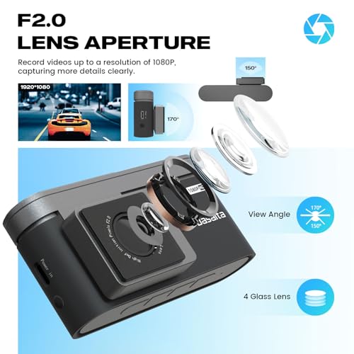 Dasaita USB Dash Cam 1080P Car Camera, Front Dash Camera for Android Car Stereo, with 1.47" IPS HD Display, 170°Wide Angle, WiFi, WDR, G-Sensor, Loop Recording, Free 32GB Card，Night Vision - DAS-U2 - image 3