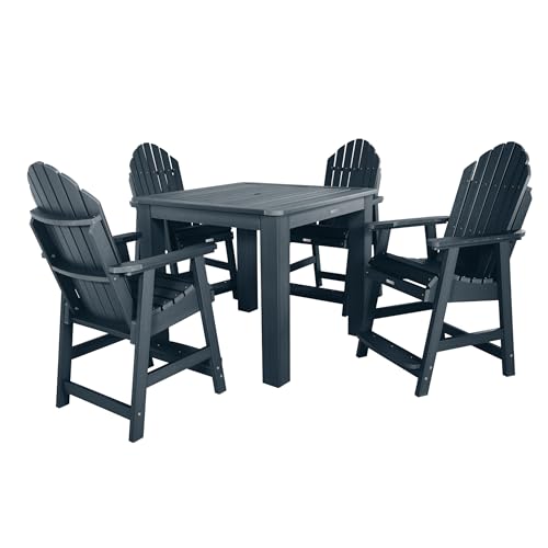 Image of Highwood AD-CNA44-FBE Hamilton 5 Piece Square Counter Height Dining Set, Federal Blue