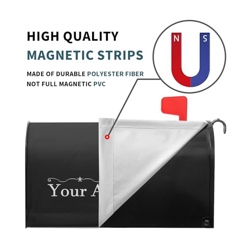 Image of Harooni Personalized Custom Mailbox Covers Magnetic Standard Size 18x21 Inch Custom Numbers Street Mailbox Wraps Customized House Address Numbers Post Letter Box Cover for Home Gadern Decor