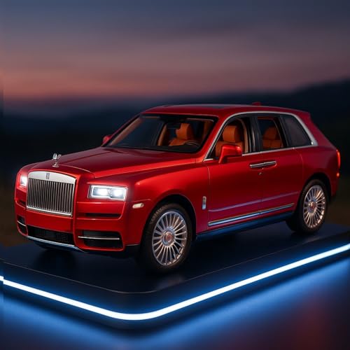 Image of GRAPHENE 1:24 Scale Diecast Pull Back Rolls-Royace Cullinan Miniature SUV Model Car Toy Zinc Alloy Openable Doors Permium Realistic Metal Car Sound Light Toy for Kids 3+ Boy Girl
