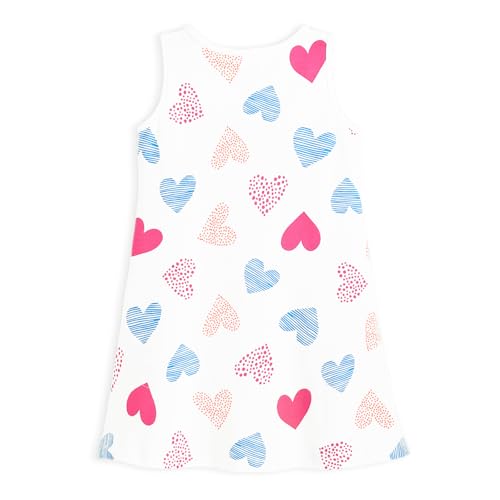 Image of YouGotPlanB Girls 100% Cotton A-Line Printed Dress | Above Knee Length Summer Frock | Soft & Breathable Casual Wear for Girls (Ages 3-14 Years)