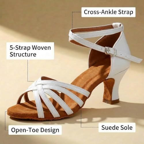 Image of MSMAX Women's Practice Ballroom Dancing Shoes Indoor Performance Latin Dance Shoes for Woman