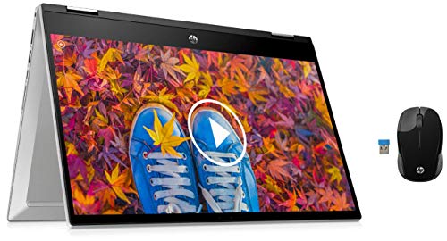 Image of HP Pavilion x360 core i5 10th Gen 14 inch FHD Touchscreen Laptop (8GB /512GB SSD /Win10 /MS Office 2019 /Finger Print Reader /4G LTE /Natural Silver /1.61kg), 14-dw0069tu and Wireless Mice Combo