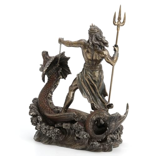 Figura de Poseidón 9 1/4 in Resina con Acabado Bronce miniatura 7