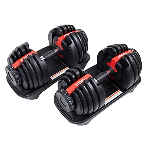 Conate Adjustable Dumbbell, Fast Adjust Weight Dumbbell Barbell Free Weight Dumbbell Suit Training Weights Gym Equipment for Man and Women Exercise Dumbbell
