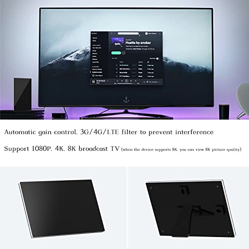 Ausqo Tv Antenna – New Epoch 8K Digital Tv Antennas 1000Mile Range Indoor/Outdoor – Supports 8K 4K 1080P Fire Tv Stick And All Old Tvs – Amplifier Signal Booster – 16Ft Coaxial Hdtv Cable (Dark) #TOP3
