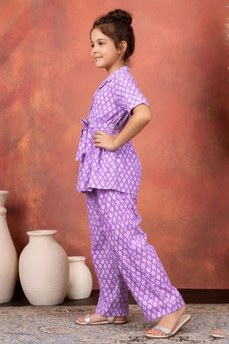 Image of Fashion Dream Girl's Cotton Blend Printed Co-ord Set|Clothing Set|Combo Set|Casual Wear|Coordinate Outfit for Girls|Two-Piece Set