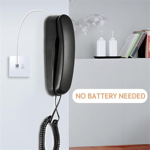 Corded House Phones Landline, Wall Mountable Or Desk Landline Telephone, Dial Pad on Base unit Home Phone, Landline Phones Last Number Redial, Pause, Flash for Office, Hotel, Home, Bathroom -Black - Image 4