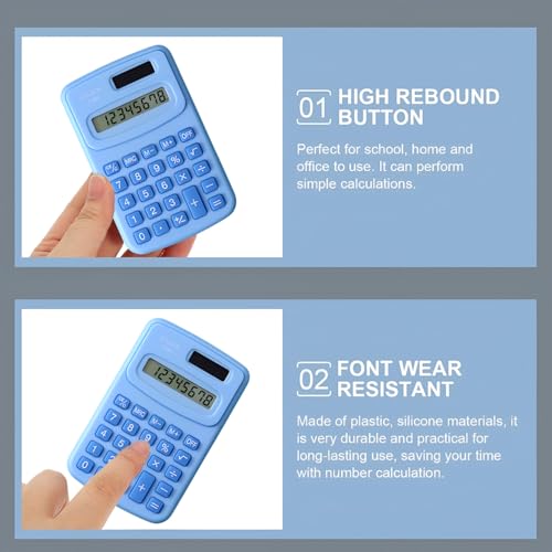 Image of SYGA Mini 8-Digit Electronic Calculator - Cute & Simple Scientific Calculator for Students & Office, Small & Portable Design (Blue)