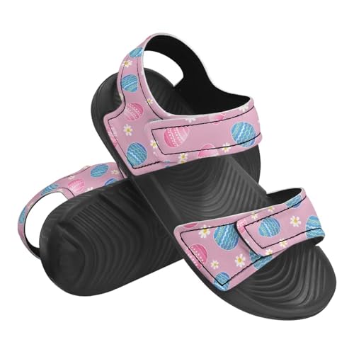 Kids Hook and Loop Sandals for Toddler Girls with Print Design, Anti-slip, Comfort for Home, Play, Beach3
