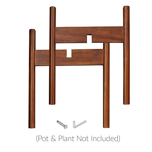 Mid-Century Modern Wood Plant Display Stand, Fit Up to 12", Plant and Pot NOT Included - Antique Mahogany by Casual Home - Used condition - Image 5