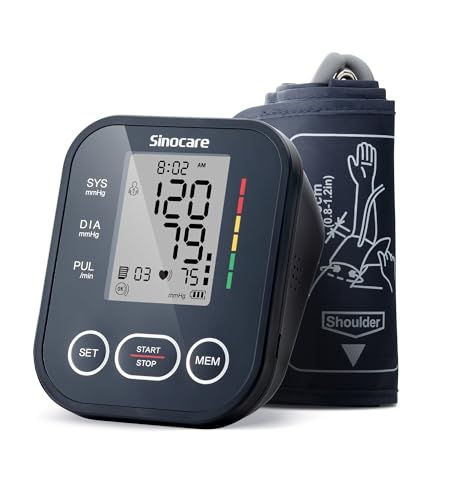 sinocare Blood Pressure Monitors,Upper Arm Blood Pressure Machine, 22-42cm Large Cuff BP Monitor,CE Approved BP Blood Pressure Machines for Home Use with Heart Rate Monitor