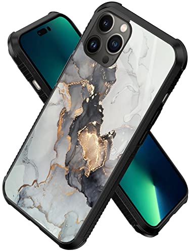 Iphone 14 Pro Max Case,Marble Gray Black Gold Iphone 14 Pro Max Cases For Girls Men Boys,Fashion Pattern Hard Pc Back&Soft Tpu Bumper Frame Support Phone Case For Iphone 14 Pro Max(6.7 Inch) #TOP2