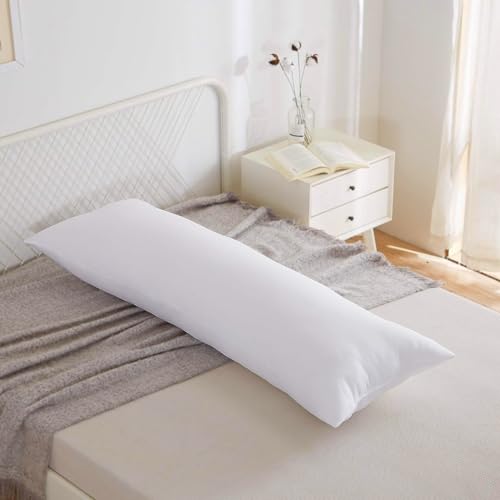 Aristocrat Body Pillow 40x140 cm Soft Full Body Support Pillow Extra Filled Long Pillow for Sleeping Pregnancy & Side Sleepers Breathable Microfiber Fabric White