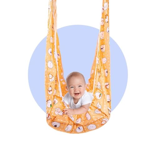 Image of BAYBEE Cotton Hanging Cradle and Swing for Baby with Bedding Set, Mosquito Net, Window Hanger, Portable Jhula Jhoola, Home Essential (Orange)
