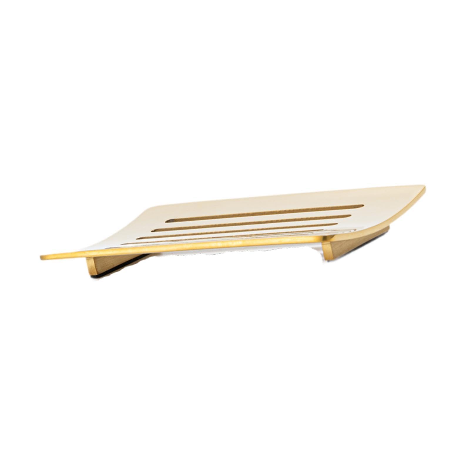 Qianly Jabonera de Ducha, Recipiente para Jabón, Práctico Soporte de Acero Inoxidable con Almohadilla Antideslizante, Estuche para Jabón para Dormitorio, Bañ, Oro, Individual