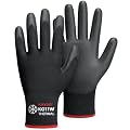 KAYGO Winter Work Gloves for Men and Women, 12 Pairs Thermal Insulated Safety Work Gloves PU Coated, Smooth Grip on Palm & Fingers,Ideal for Freezer Work,Black,S