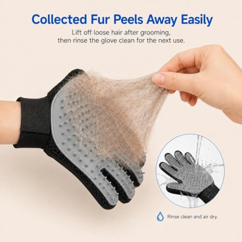 Image of NVNAN Pet Hair Removal Glove for Dogs & Cats, 2-Pack Gray