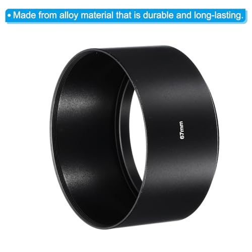 PATIKIL Parasol para Lente de 67mm con Superficie Esmerilada y Diseño Antirreflejo Interno, incluye Tapa de Lente de 72mm y Paño de Limpieza, Negro miniatura 4