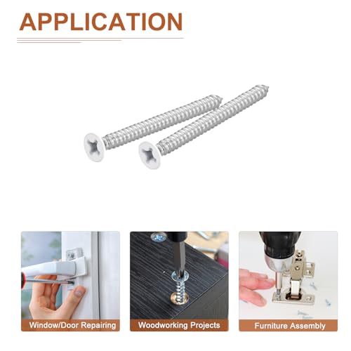 DTGN 50 Piezas Tornillos para madera 12x2-1/2 pulg acero inox miniatura 5
