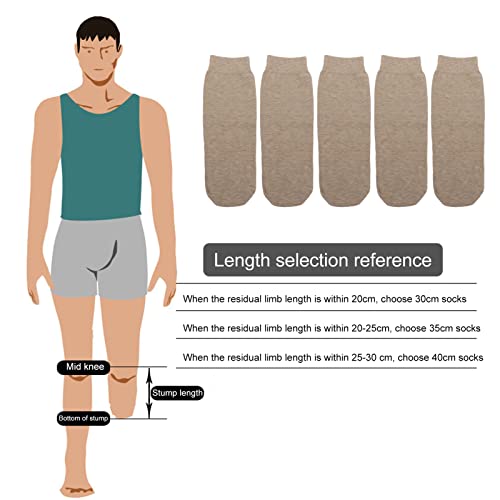 Emoshayoga Stump Socks, Prosthetic Socks Elastic 5pcs Breathable for Daily Life(M)2