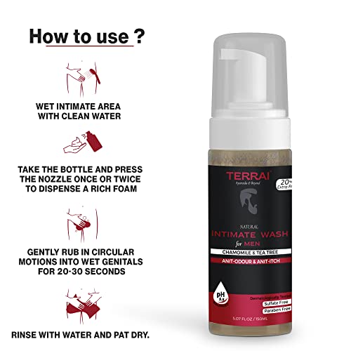 Image of Natural Intimate Wash for Men | Anti Bacterial, Anti Itch, Anti Odour, Anti Fungal | pH Balanced Foam Based Hygiene Wash | Sea Buckthorn, Tea Tree Oil & Oud 150ML