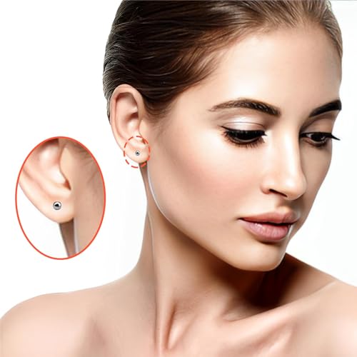 RGEVGER Juego de 2 pistolas perforadoras portátiles para perforar la oreja, kit desechable estéril sin dolor, pistola perforada con dos pendientes de plata y herramienta, para - imagen 7