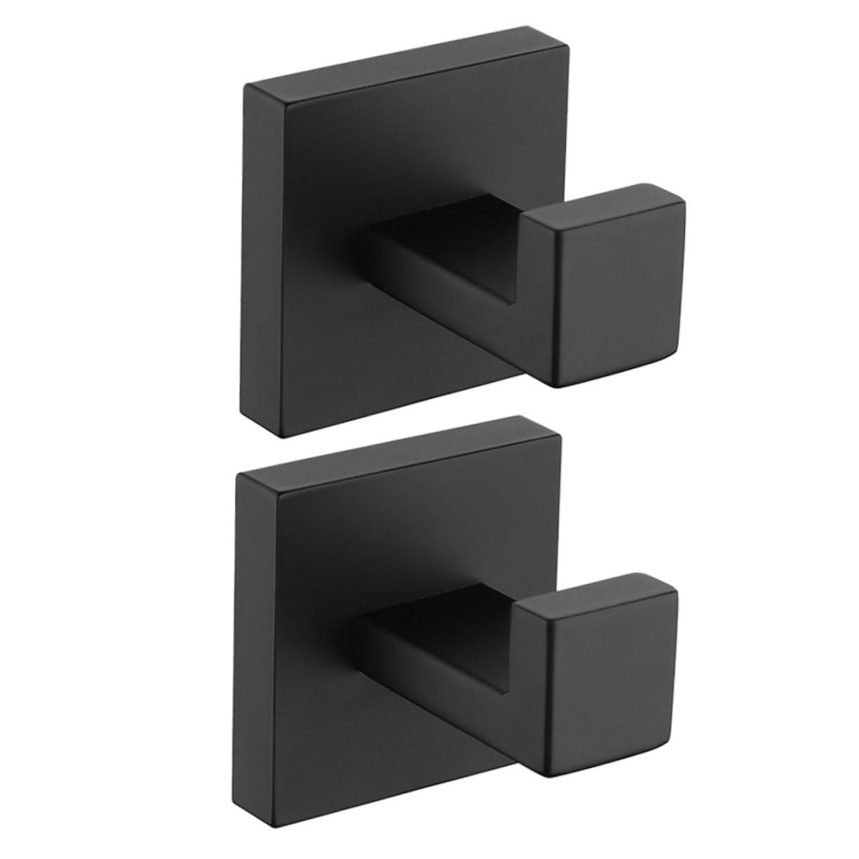 Ganchos de Pared de Acero Inoxidable 2piezas para Baño y Cocina, Negro, Fáciles de Instalar