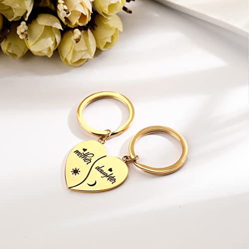 Image of Yonhon Mother Daughter Bracelet Necklace for 2 /3 /4, Mother Daughter Matching Keychain Set