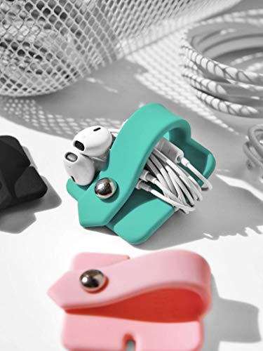 Image of Cord Organizer Earbuds Holder Earphones Wrap Headset Headphone Wrap Winder Cord Manager Cable Winder Pink