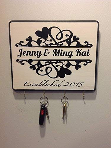 Personalized Wedding Gift for Couples Established Sign Plaque Key Holder Engagement Gift Bridal Shower Gift Anniversary Gift Newlywed Gift