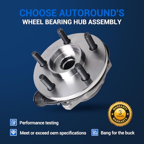 Autoround 513177 513176 Front Wheel Hub and Bearing Assembly Fit for Jeep Liberty 2002-2007, 5 Lugs w/ABS, Driver Passenger Side 2-Pack by Autoround - Image 5