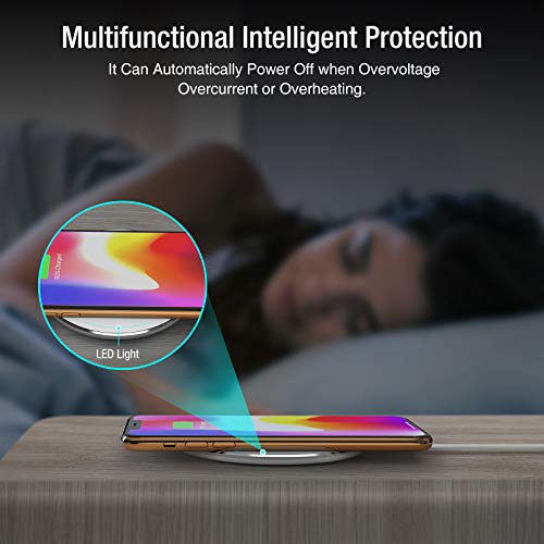 Image of TOZO W1 New Anti-Slip Aircraft-Grade Aluminum Wireless Charger 15W Max Fast Wireless Charging Pad Compatible with iPhone 17 /17 Pro /17 Pro Max /Air /16 /15 /SE Series, Samsung Galaxy S25 /S24, Matte Silver