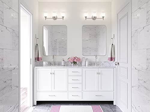 Ariel 73" Inch White Double Bathroom Vanity Cabinet With Rectangle Sinks And Carrara White Marble Countertop | 4 Soft Closing Doors And 6 Full Extension Dovetail Drawers | No Mirror #TOP2