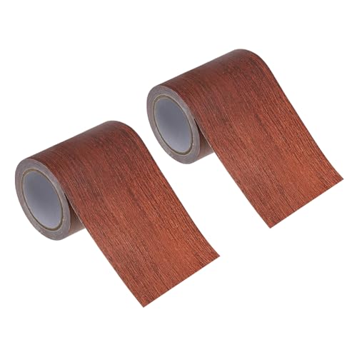 Image of PATIKIL Wood Grain Repair Tape 2.2 inch x15ft,2 Pcs Self Adhesive Realistic Textured Repair Tape Patch for Floor Door Table Cabinets Desk,Light Wine Mahogany