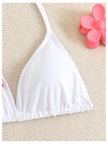 Image of SHENHE Girl's 3 Piece Swimsuits Cute Halter Triangle Bikini Bathing Suit with Beach Cover Up