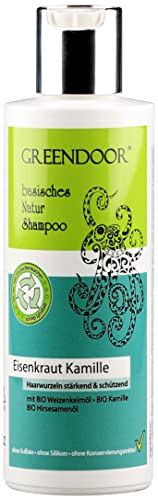 GREENDOOR Natur Shampoo Eisenkraut 200ml kraftloses Haar, ohne Sulfate/Silikon, basische Haarpflege + BIO Öle natürlich ohne Tierversuche, natural, biologisch abbaubar outdoor geeignet Naturkosmetik GREENDOOR Natur Shampoo Eisenkraut 200ml kraftloses Haar, ohne Sulfate/Silikon, basische Haarpflege + BIO Öle natürlich ohne Tierversuche, natural, biologisch abbaubar outdoor geeignet Naturkosmetik